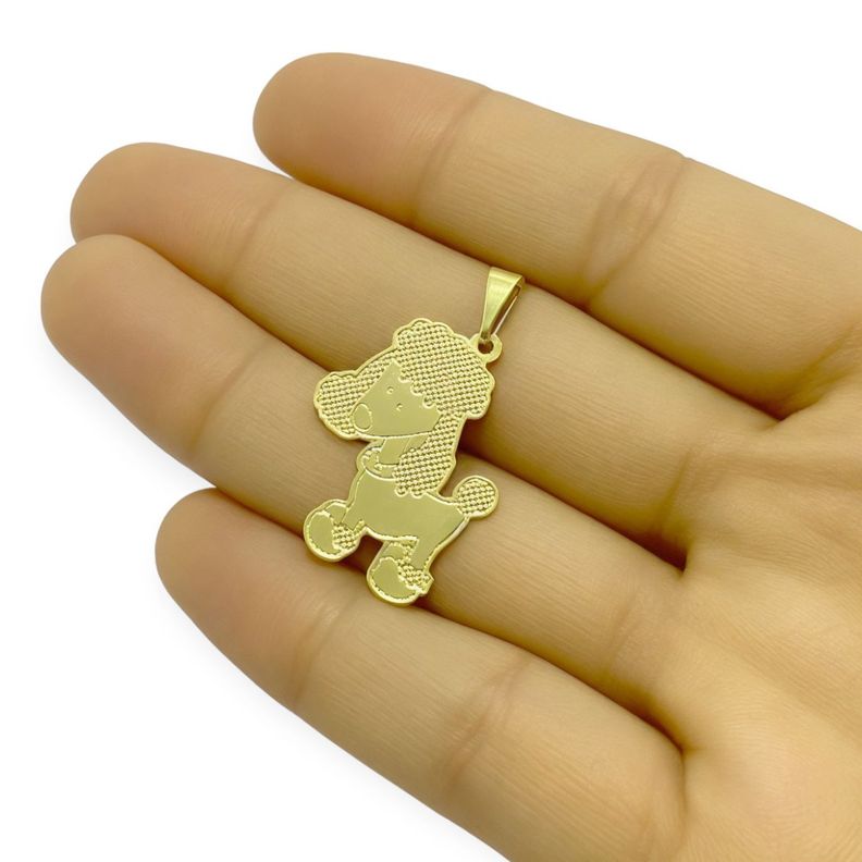 Colgante Perro Poodle Enchapado Oro 18K-1