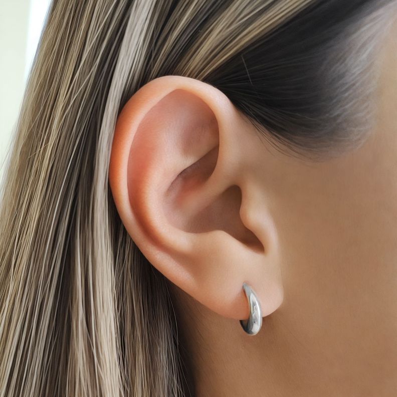 Aros Argolla Camila Plata Fina 925-2