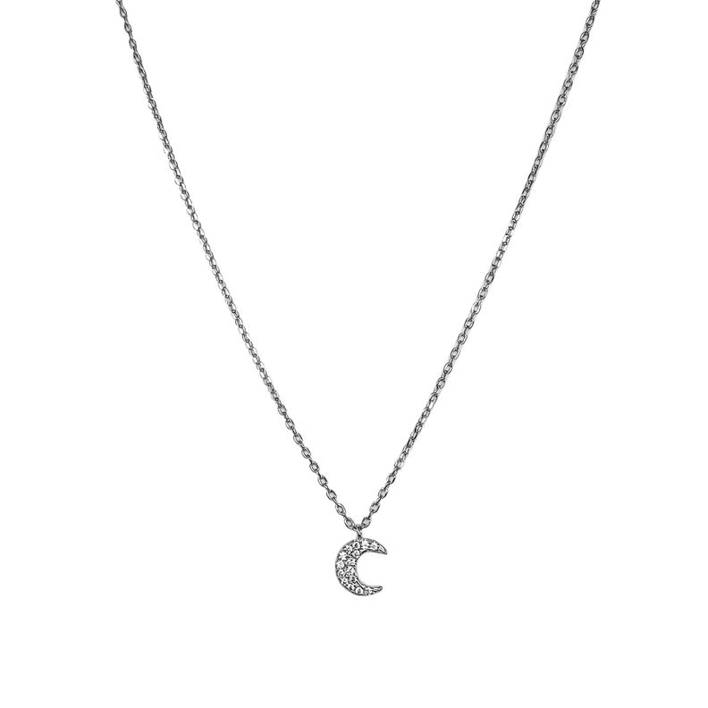 Collar Luna Circones Blancos Mini Plata Fina 925-1