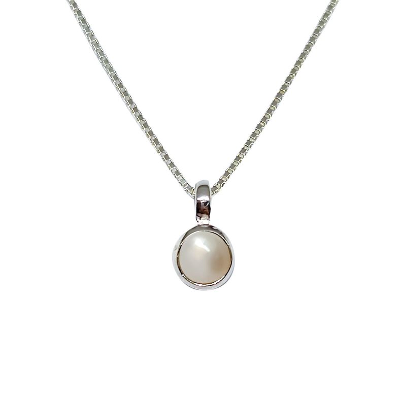 Collar Naisha Perla Plata Fina 925-2