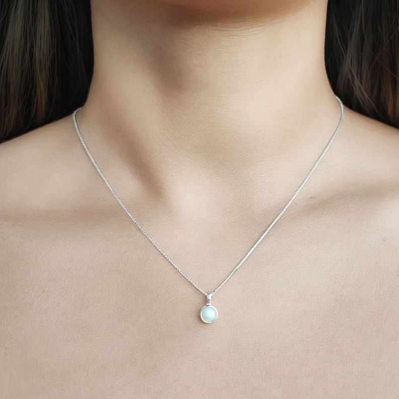 Collar Naisha Perla Plata Fina 925-4