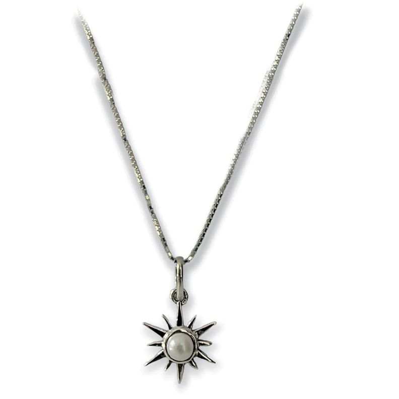 Collar Sol Aruna Perla De Río  Plata Fina 925-0