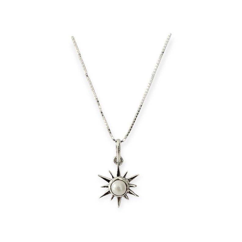 Collar Sol Aruna Perla De Río  Plata Fina 925-2
