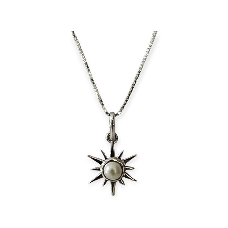 Collar Sol Aruna Perla De Río  Plata Fina 925-3
