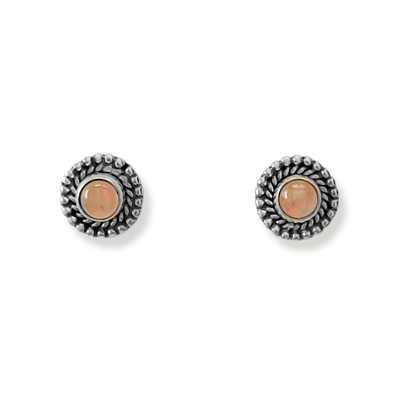 Aros Kiara Cuarzo Rosa Plata Fina 925