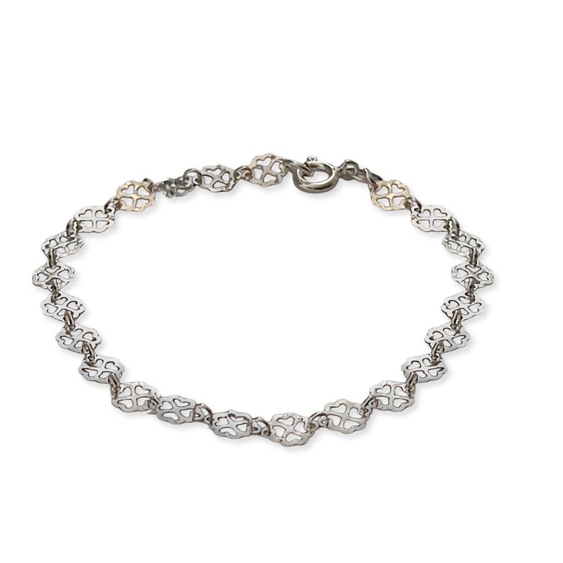 Pulsera Trébol Mini Plata Fina 925 -1