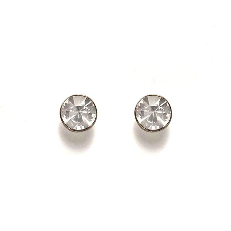 Aros Cristal Blanco 5mm Plata Fina 925-1