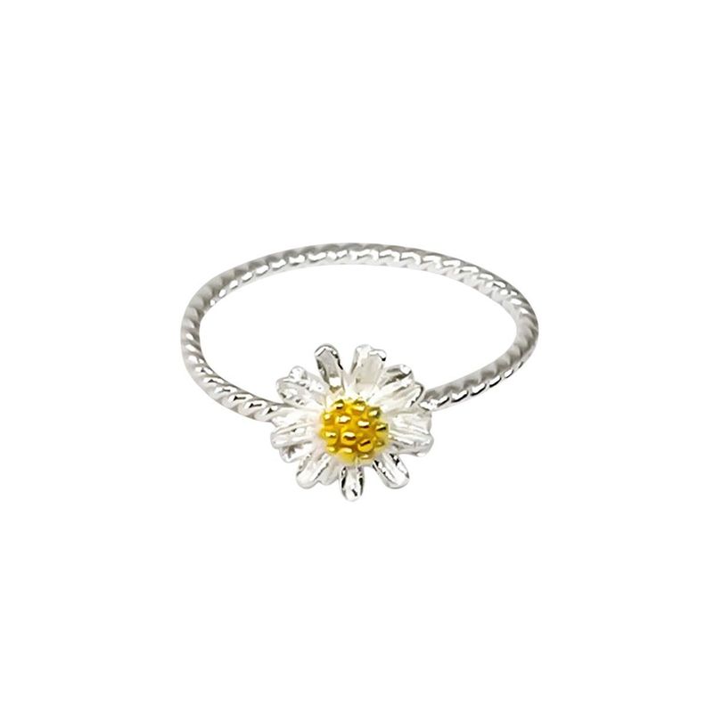Anillo Girasol #15 Plata Fina 925-0