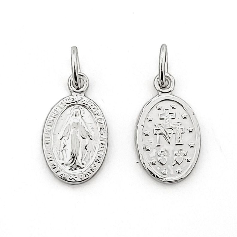 Colgante Medalla Virgen de los Rayos 9mm Plata Fina 925