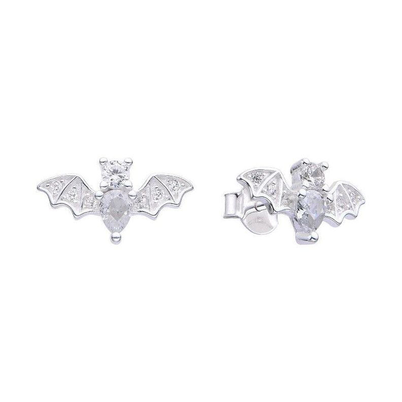 Aros Murcielago Circon Plata Fina 925