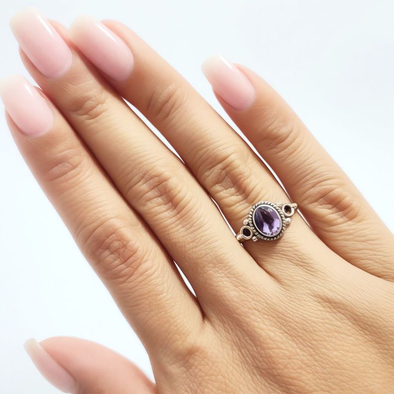 Anillo Sansa Amatista #17 Plata Fina 925-2