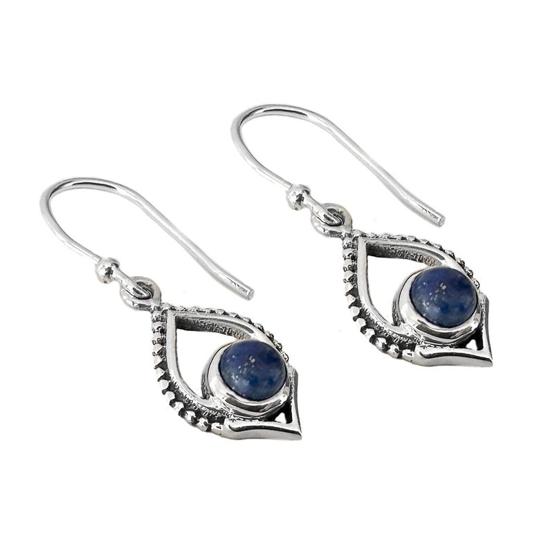 Aros Shaila Lapislázuli Plata Fina 925-1