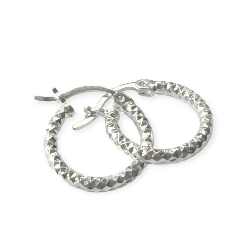 Aros Argolla Satinada 14 mm Plata Fina 925-1