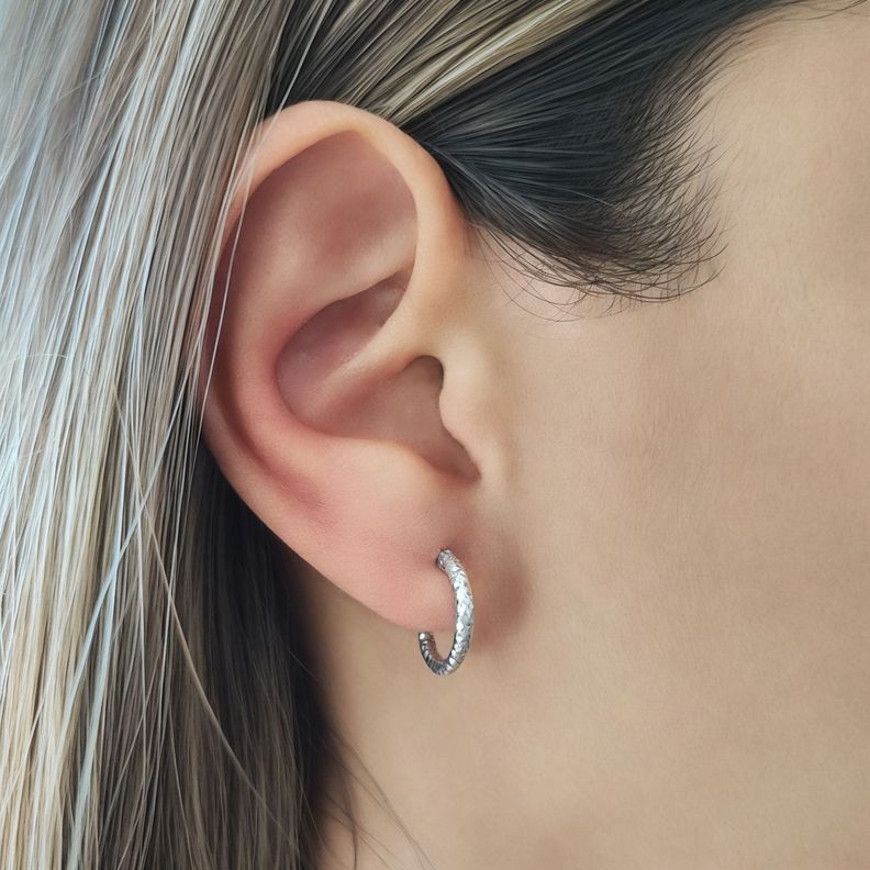 Aros Argolla Satinada 14 mm Plata Fina 925-2