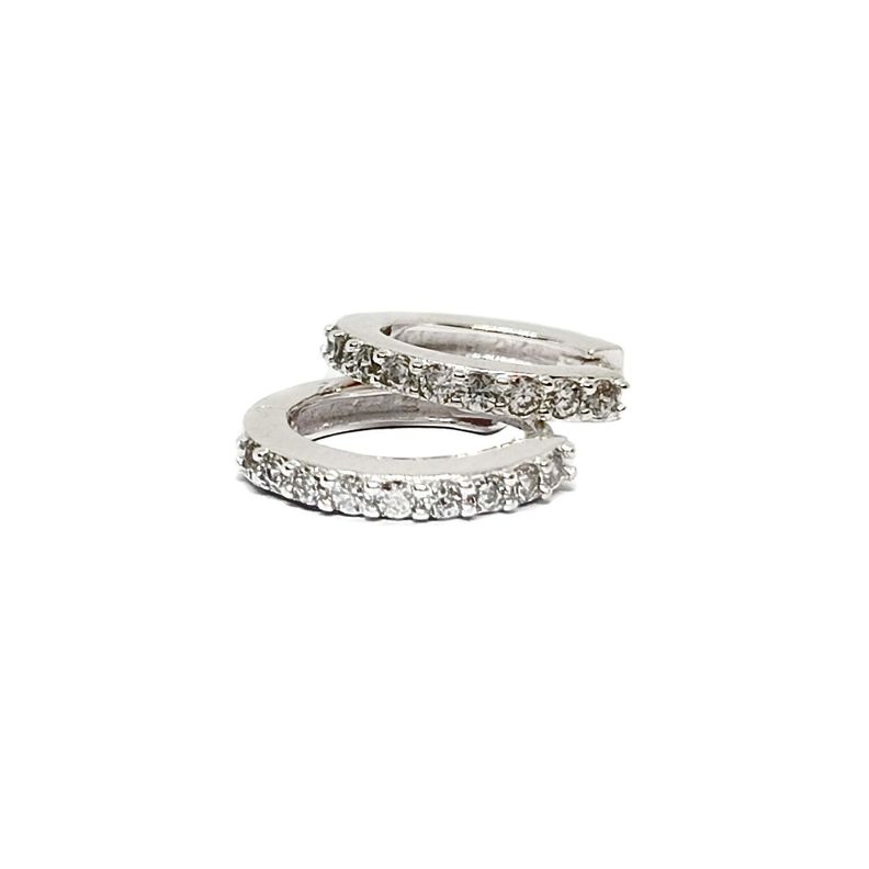 Aros Argollas Circón 14mm Plata Fina 925-1