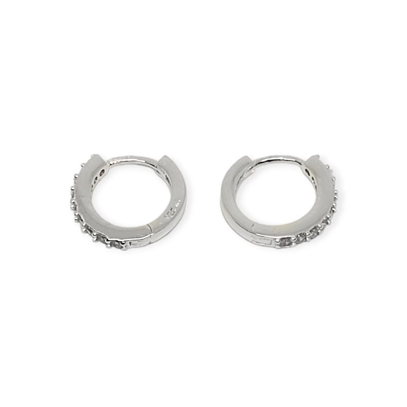 Aros Argollas Circón 14mm Plata Fina 925-2