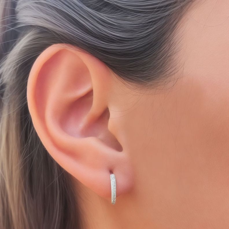 Aros Argollas Circón 14mm Plata Fina 925-3