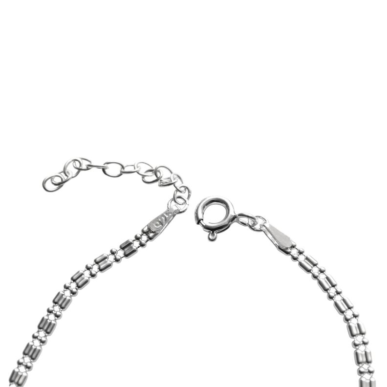Pulsera 12 Circones Blanco Plata Fina 925-3