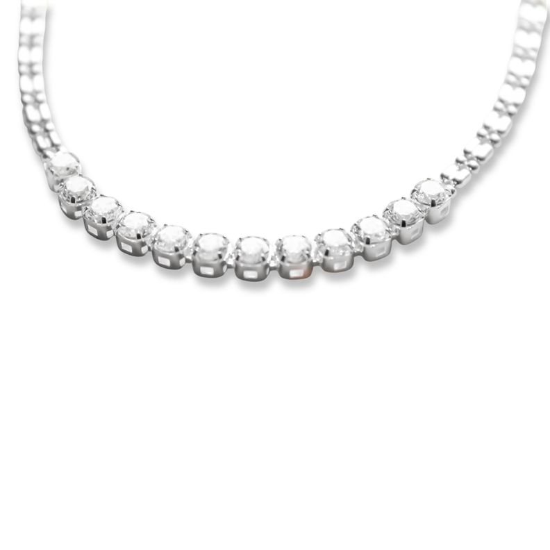 Pulsera 12 Circones Blanco Plata Fina 925-4