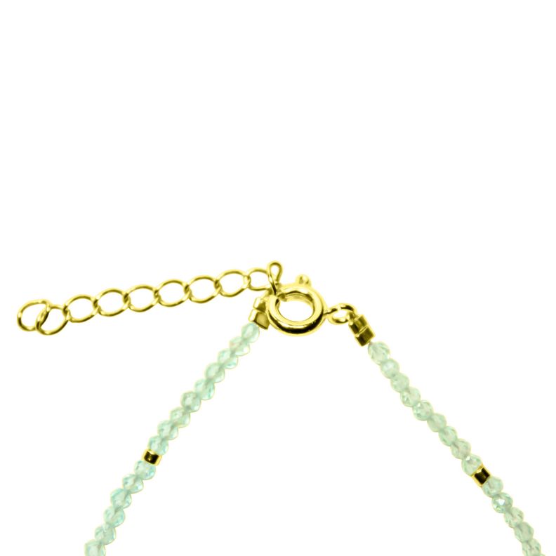 Pulsera Topacio Celeste Mostacilla Enchapado Oro 18K-2