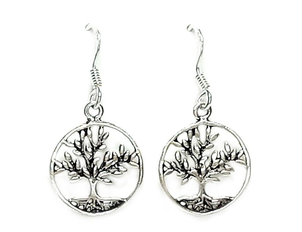 Aros Arbol De La Vida Gancho Plata Fina 925