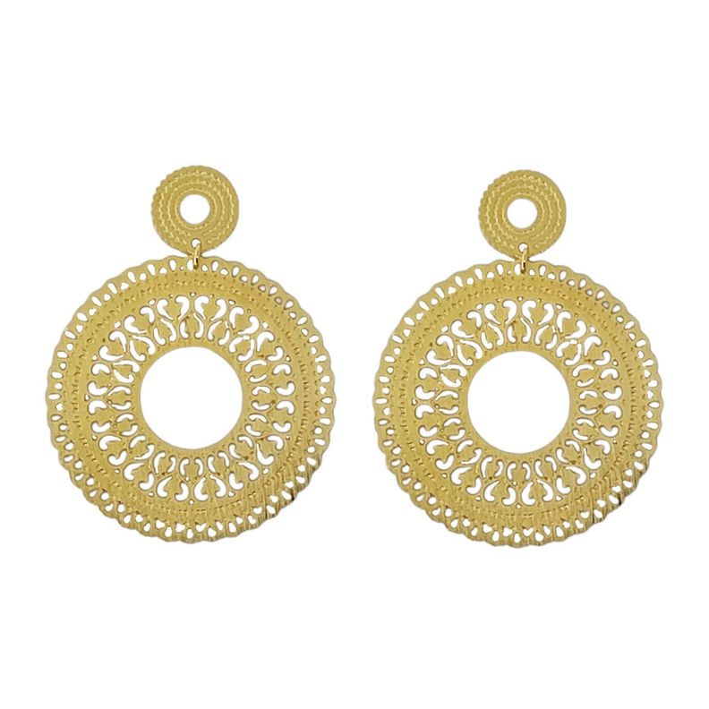 Aros Gerald Mandala Enchapado Oro 18K-0