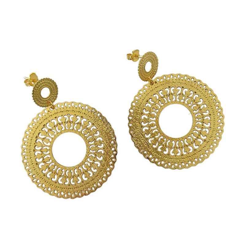 Aros Gerald Mandala Enchapado Oro 18K-1