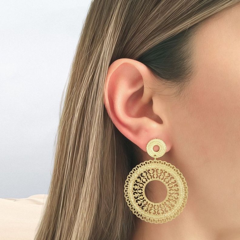 Aros Gerald Mandala Enchapado Oro 18K-2