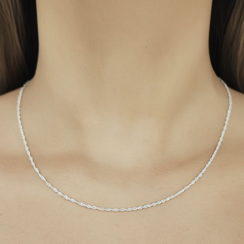 Cadena Singapur 45cm Plata Fina 925-2