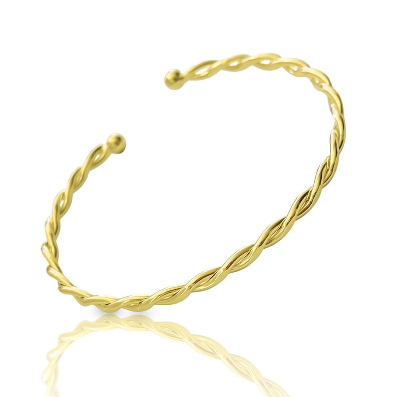 Pulsera Esclava Manuela Torcida Enchapado Oro 18K-0