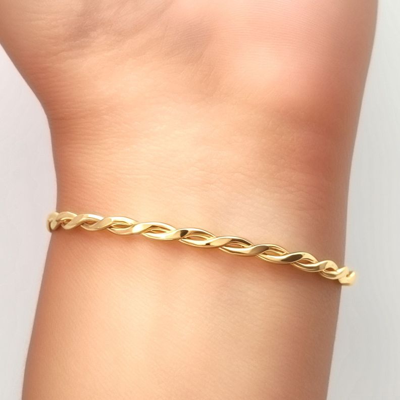 Pulsera Esclava Manuela Torcida Enchapado Oro 18K-1