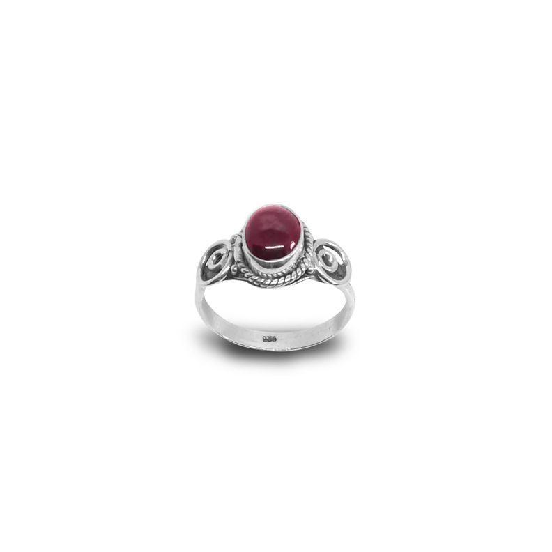 Anillo Granate #19 Plata Fina 925-1