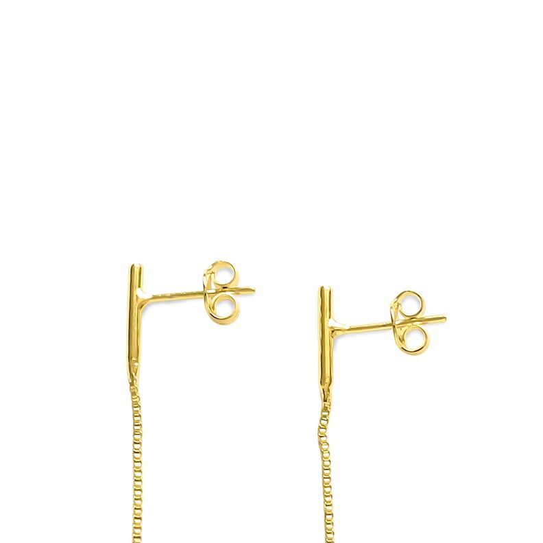 Aros Delia Cadena Palito Enchapado Oro 18K-2