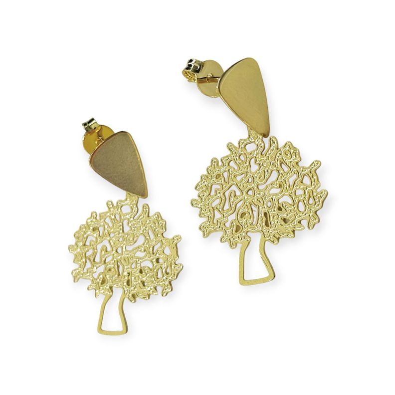 Aros Árbol De La Vida Calado Enchapado Oro 18 K -1