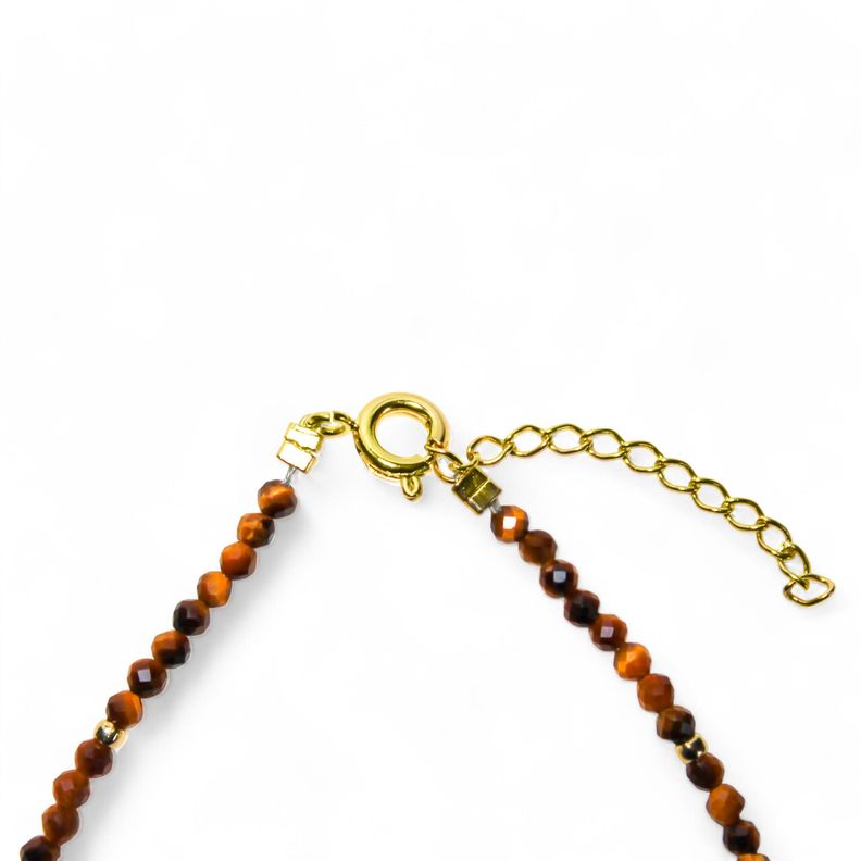 Pulsera Ojo De Tigre Mostacilla Enchapado Oro 18K-2