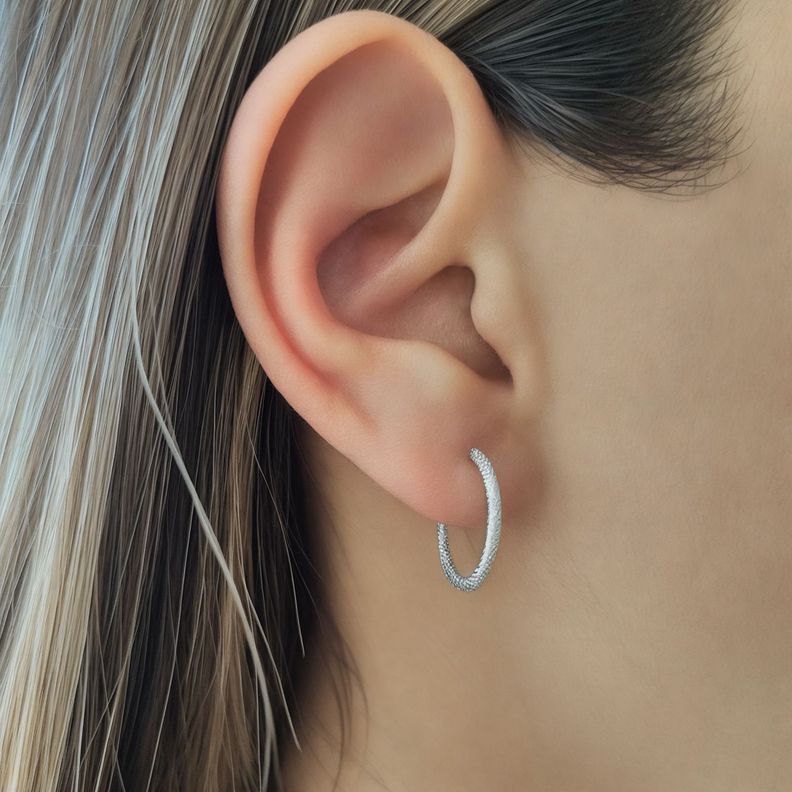Aros Argolla Satinada Daniela 17mm Plata Fina 925-2