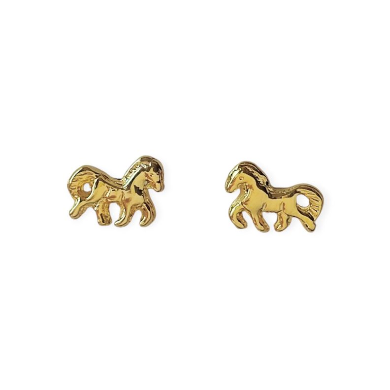 Aros Caballo Enchapado Oro 18K-0
