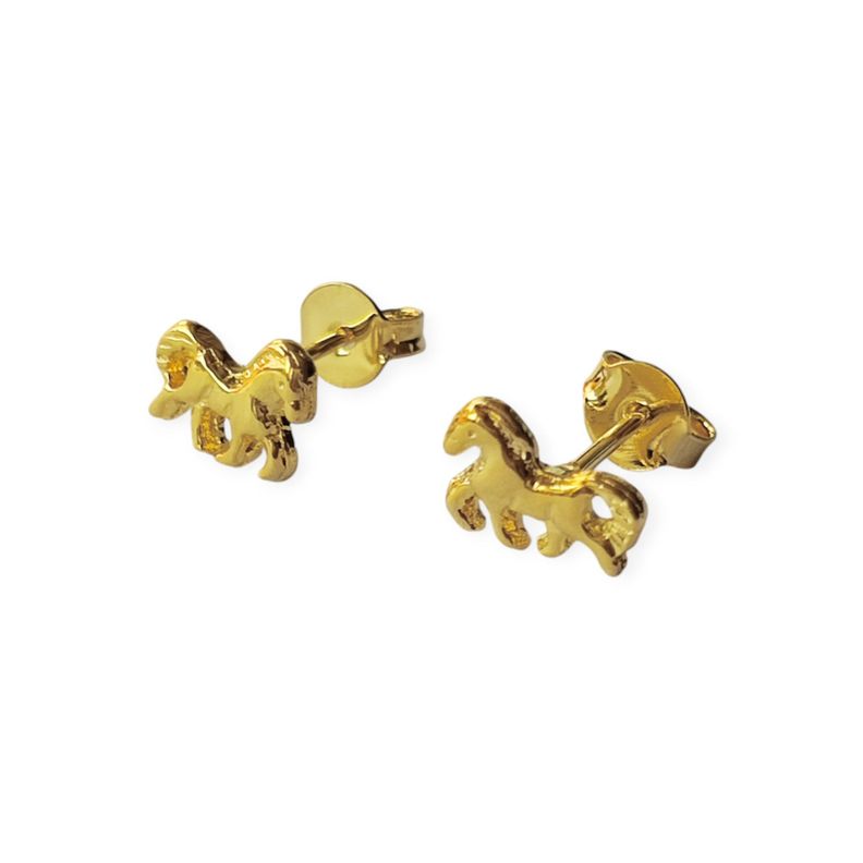 Aros Caballo Enchapado Oro 18K-1