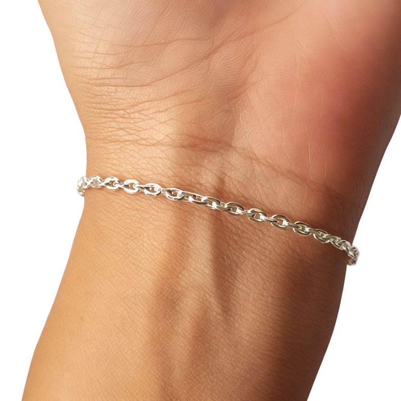 Pulsera Eslabón Limado Grande Plata Fina 925-2