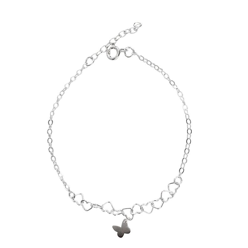 Pulsera Corazones Mariposa Plata Fina 925-1