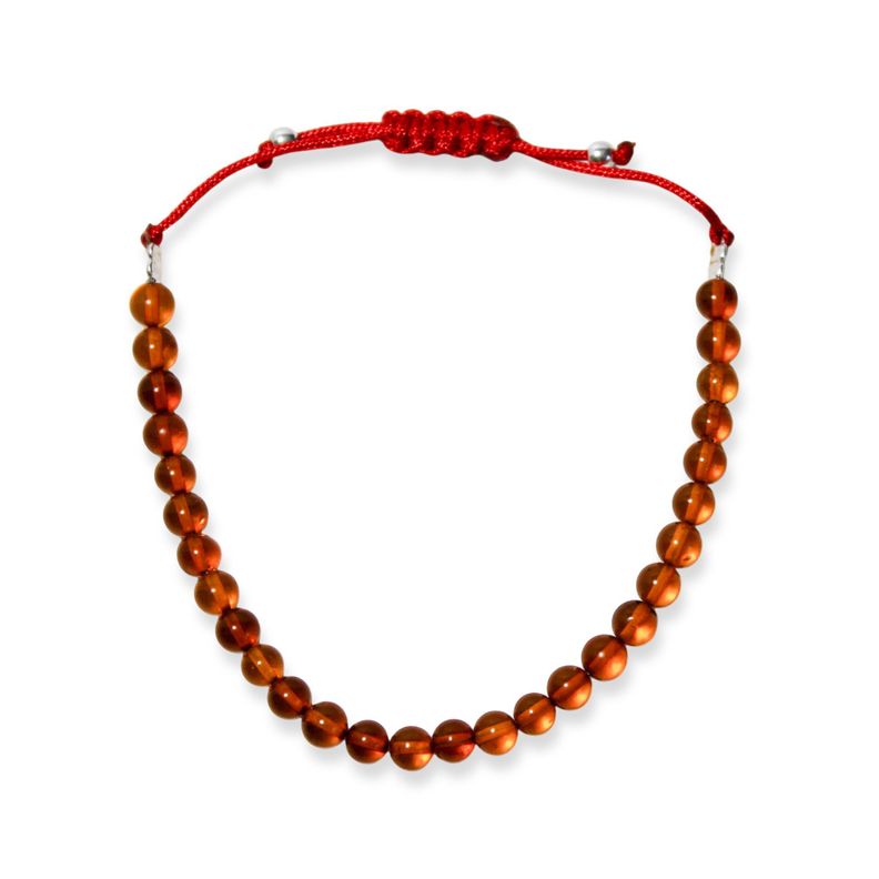Pulsera Ámbar Bebé Cordón Rojo Plata Fina 925-0