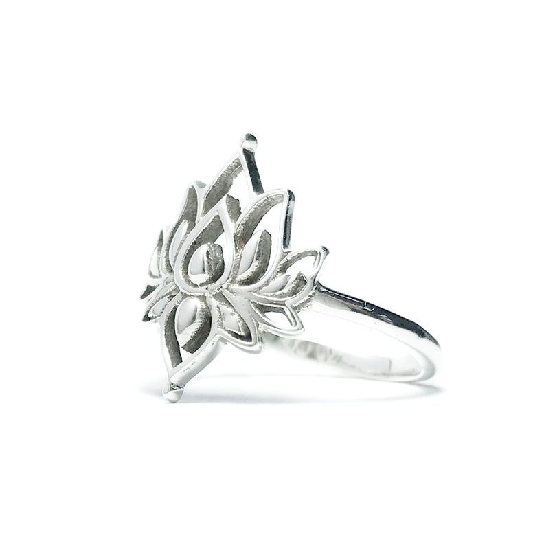 Anillo Flor Del Loto #14 Plata Fina 925-0