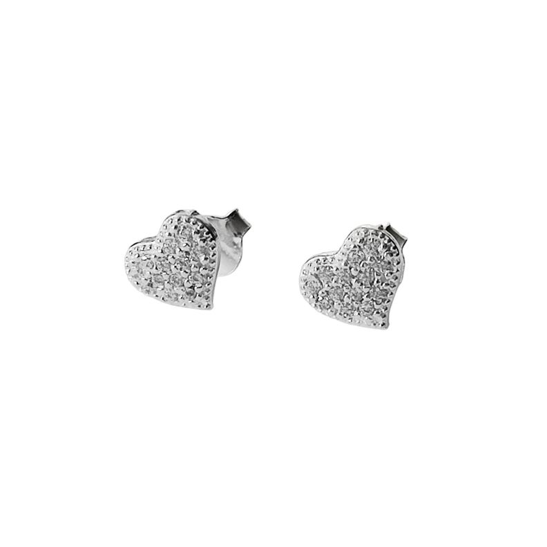 Aros Corazón Circones Plata Fina 925-0