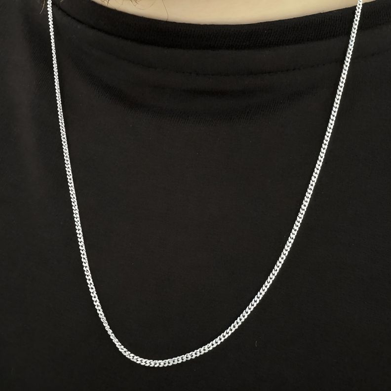 Cadena Grumet 60cm Plata Fina 925-2