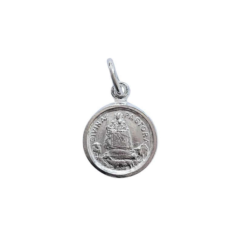 Colgante Medalla Divina Pastora 12mm Plata Fina 925