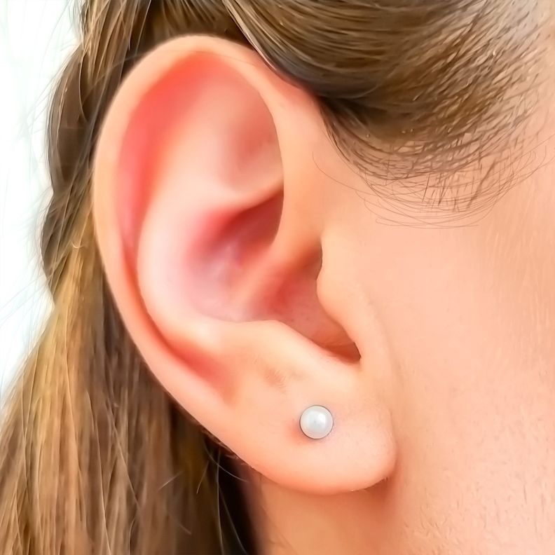 Aros Abridores Bebé Perla Cultivada 3mm Oro 18K-1