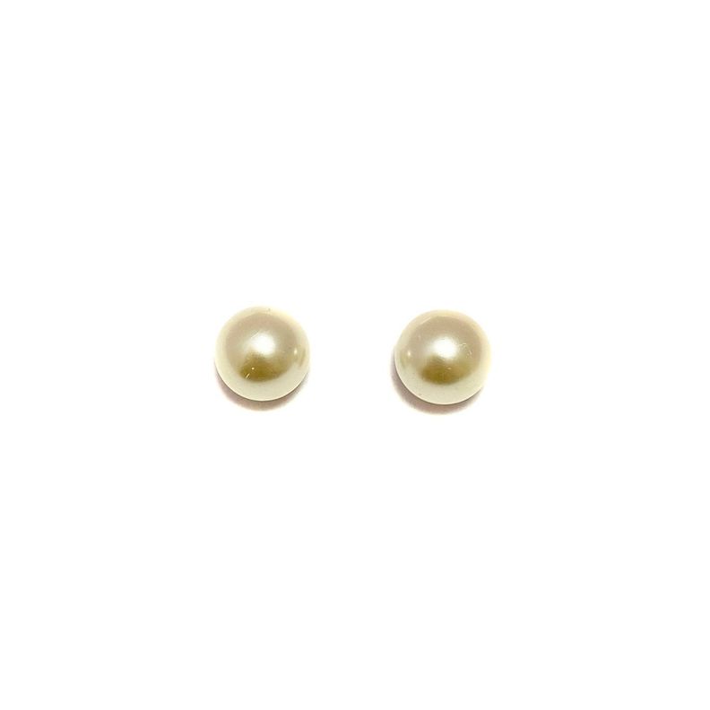 Aros Perla Sintética 10mm Enchapado Oro 18K-1