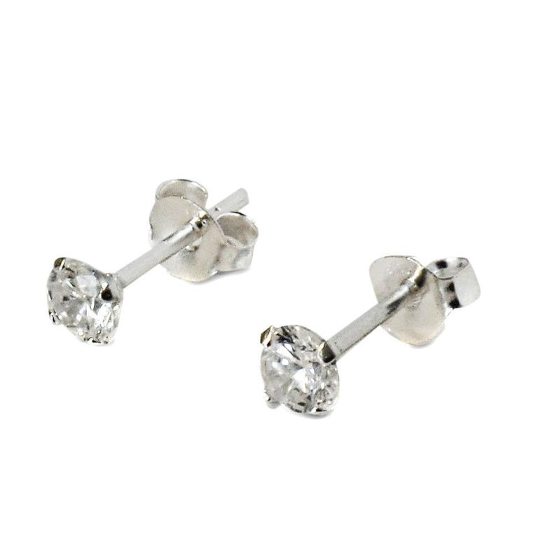 Aros Circon Grifas 4mm Plata Fina 925