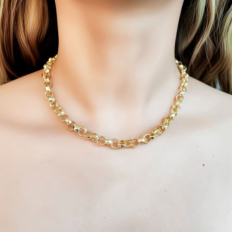 Cadena Rolo Enchapado Oro 18K -2