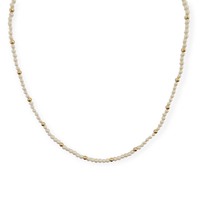 Collar Perlas 3mm Shellpearl Enchapado Oro 18K-0